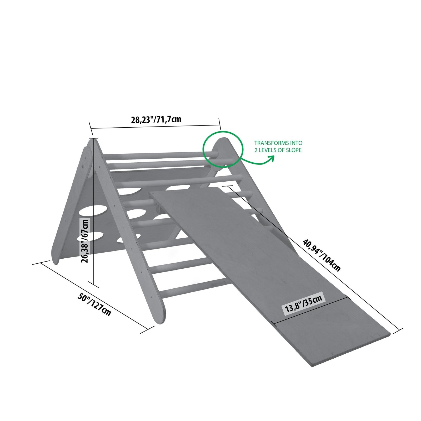 Triangle d'Escalade Pliable & Rampe (2 - en - 1) – Ajustable & Évolutif – Montessori pour enfant – photo 3
