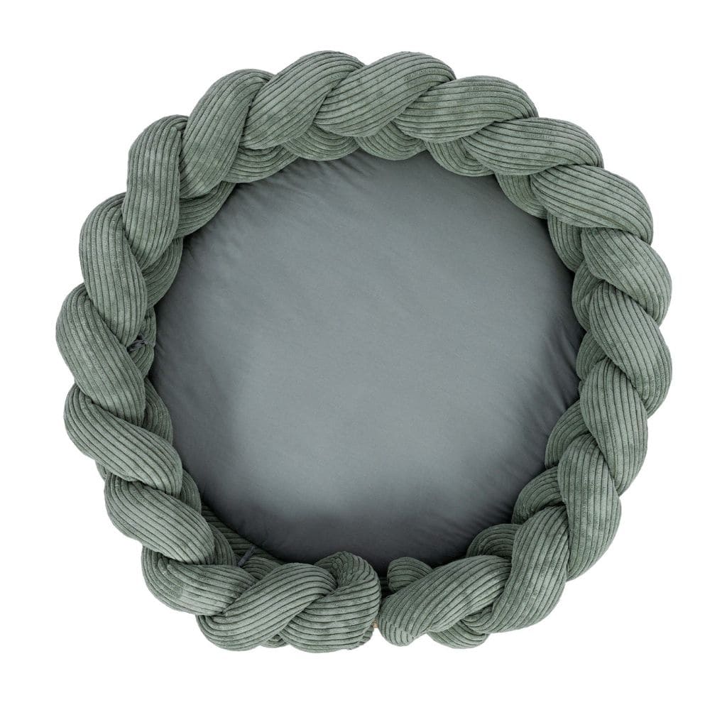 Cocon Bébé 3-en-1 Vert Olive – Tapis d’Éveil & Tour de Lit Tressé