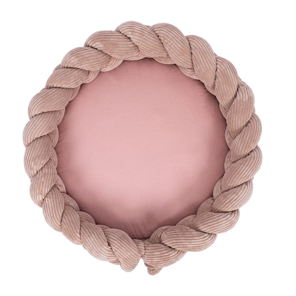 Cocon Bébé 3-en-1 Rose – Tapis d’Éveil & Tour de Lit Tressé