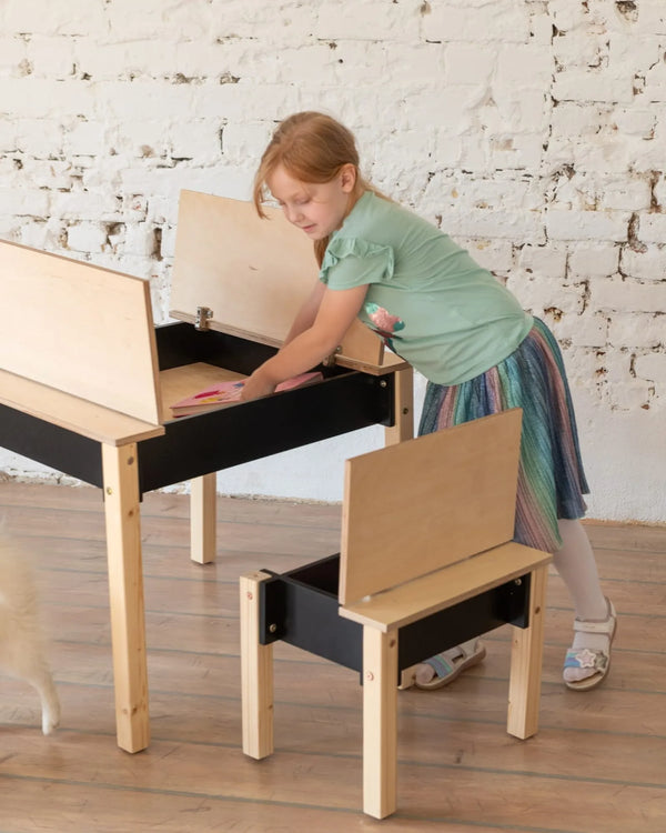 Ensemble Bureau & Chaise "Smart Storage" – Rangement Intégré (2 - 7 ans) – Montessori pour enfant – photo 1