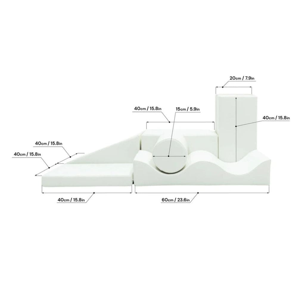 Ensemble de 7 Blocs de Mousse Soft Play- White
