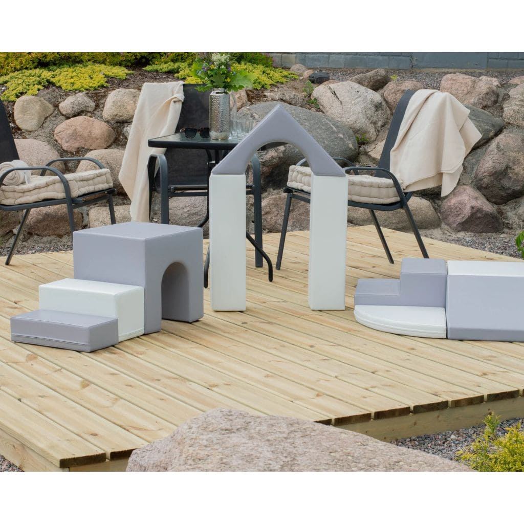 Ensemble de 10 Blocs de Mousse Soft Play - Grey & White