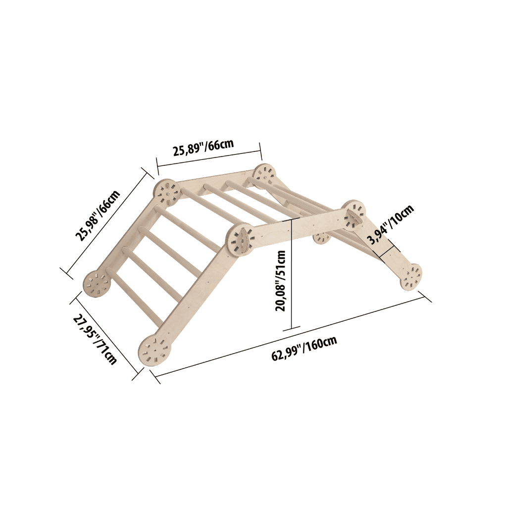 Triangle d'Escalade Pliable "Pikler" – Bouleau de la Baltique – Montessori pour enfant – photo 10
