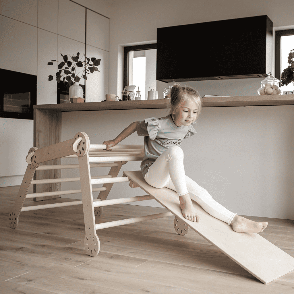 Triangle d'Escalade Pliable & Rampe "Montessori" – Bouleau (Set Complet) – Montessori pour enfant – photo 4