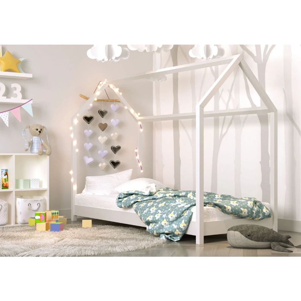 Lit Maison Bella - Blanc