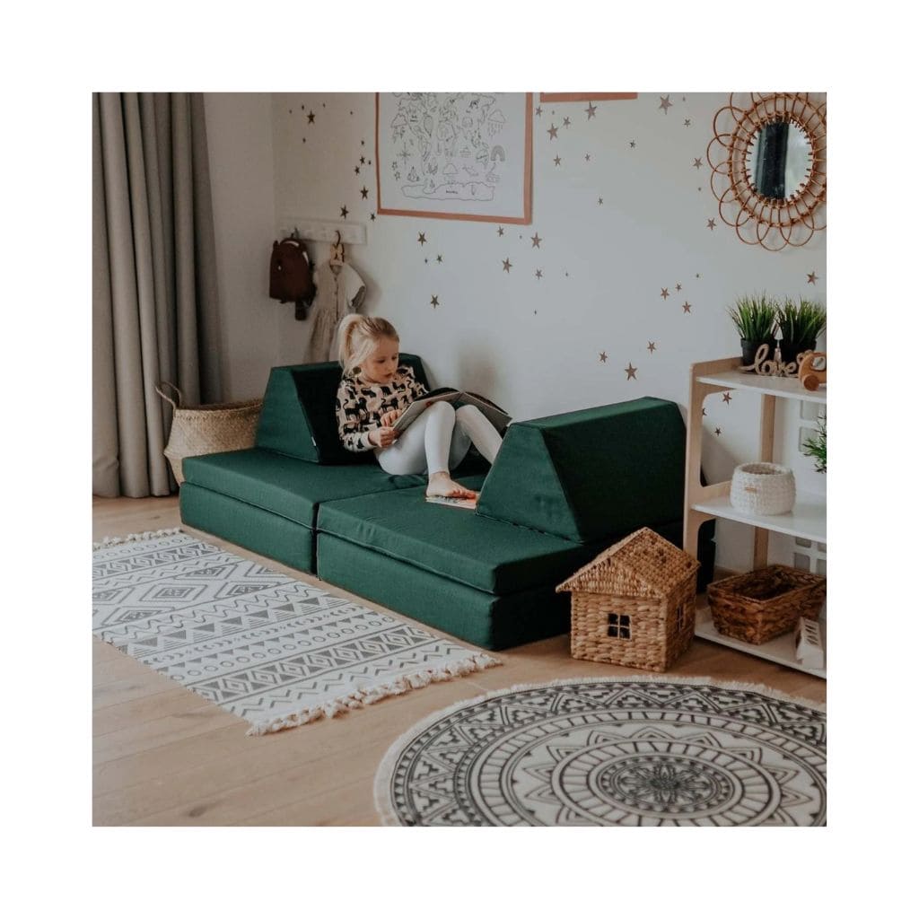 Sofa de jeu Montessori – Vert Foncé