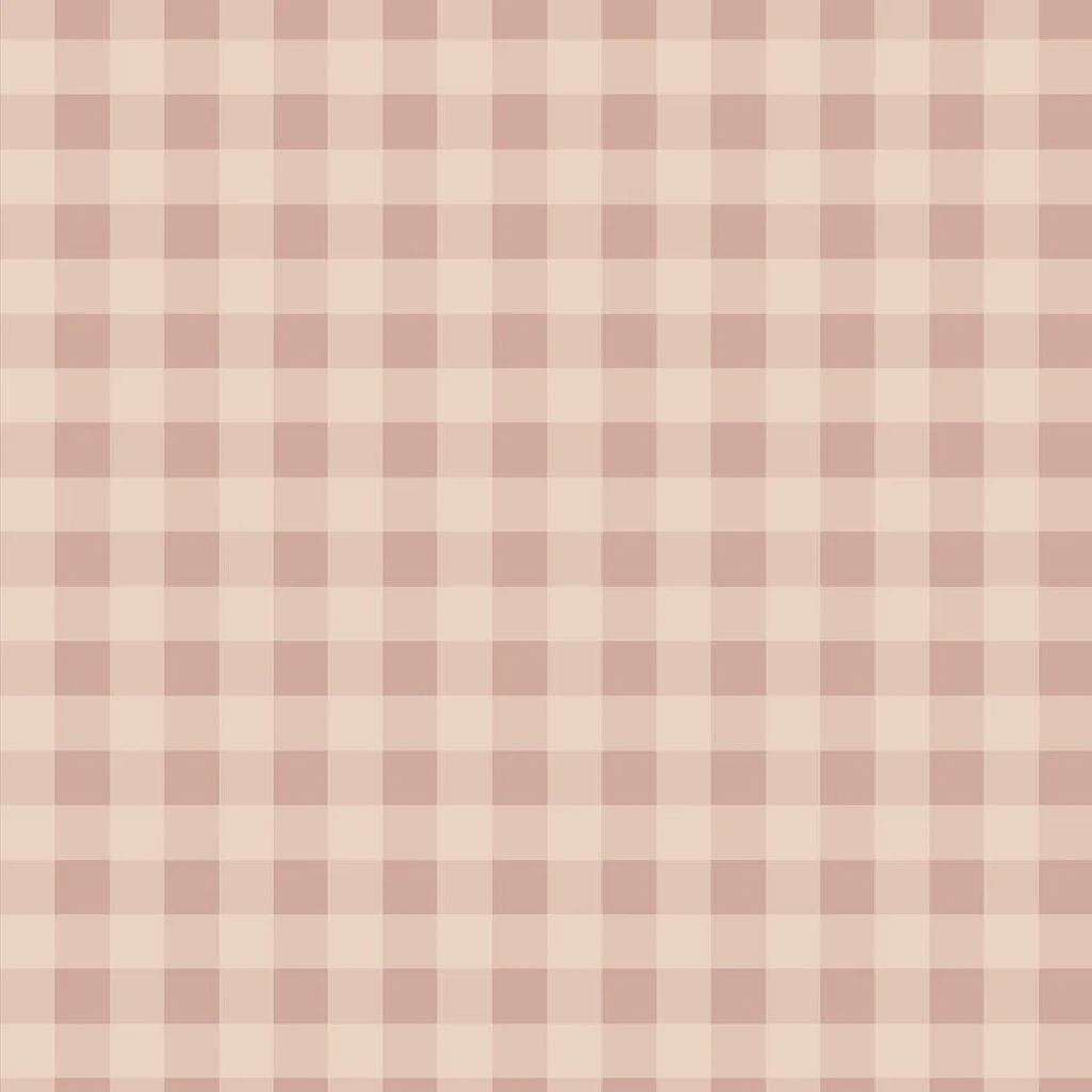 Papier Peint à Carreaux Rose et Crème – Motif Classique et Doux