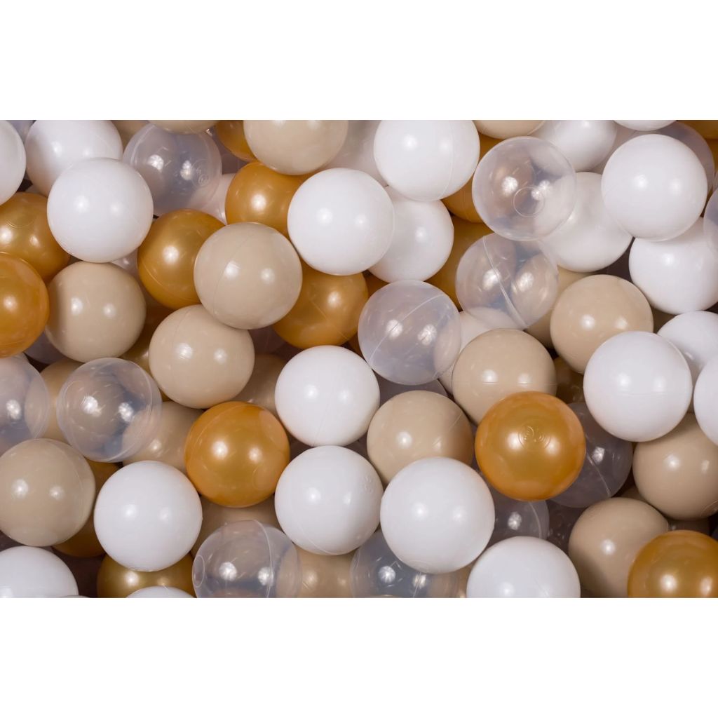 Balles Piscine – 200 pcs Beige / Blanc / Transparent