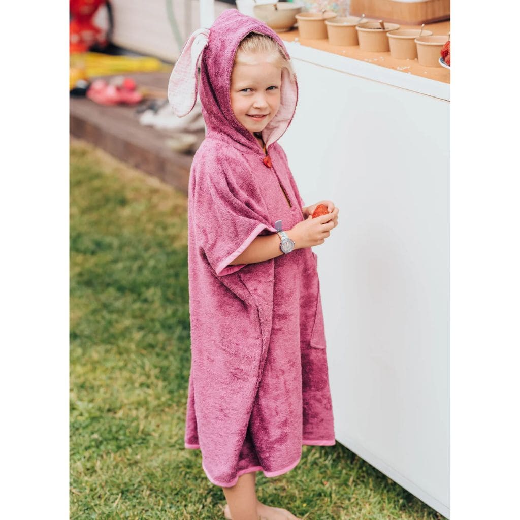Poncho Enfant Rabbit – Manches Courtes Doux & Pratique