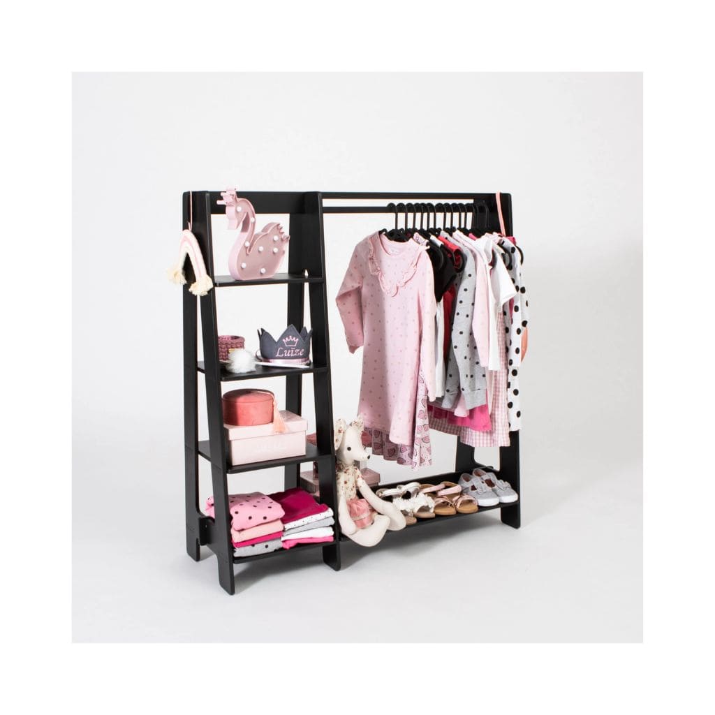 Portant Enfant Bois & Rangement Intégré