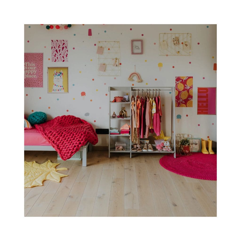 Portant Enfant Bois & Rangement Intégré