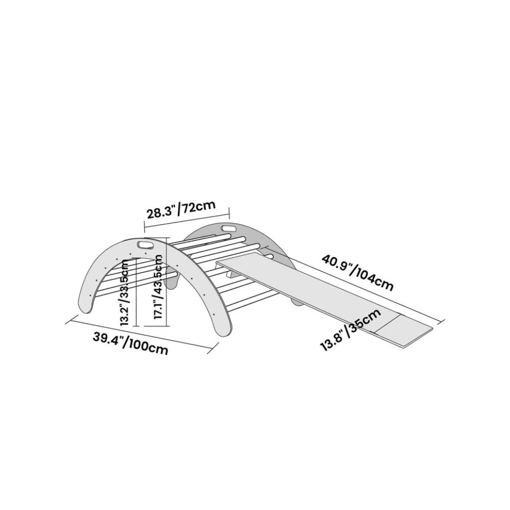 Arche d'Escalade & Bascule "Montessori" – 2 - en - 1 (Bouleau) – Montessori pour enfant – photo 7