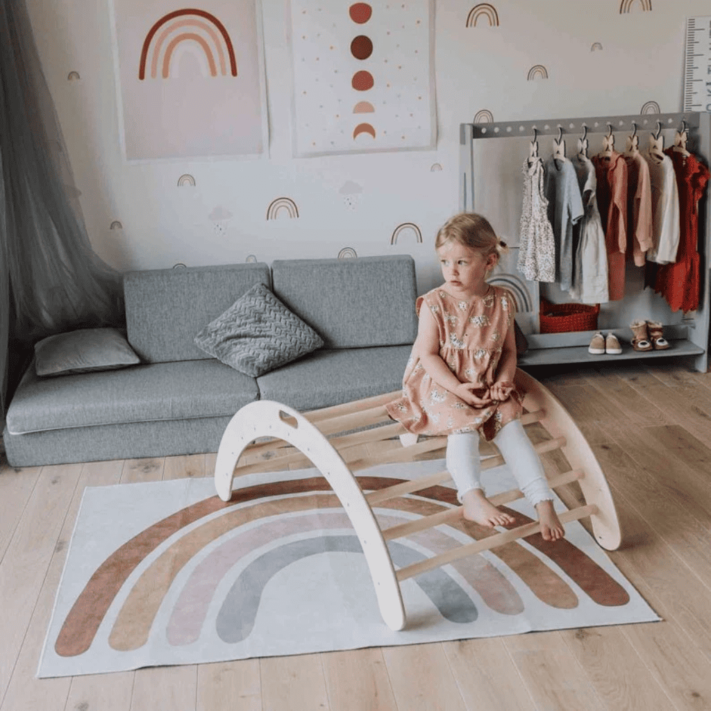 Arche d'Escalade & Bascule "Montessori" – 2 - en - 1 (Bouleau) – Montessori pour enfant – photo 1