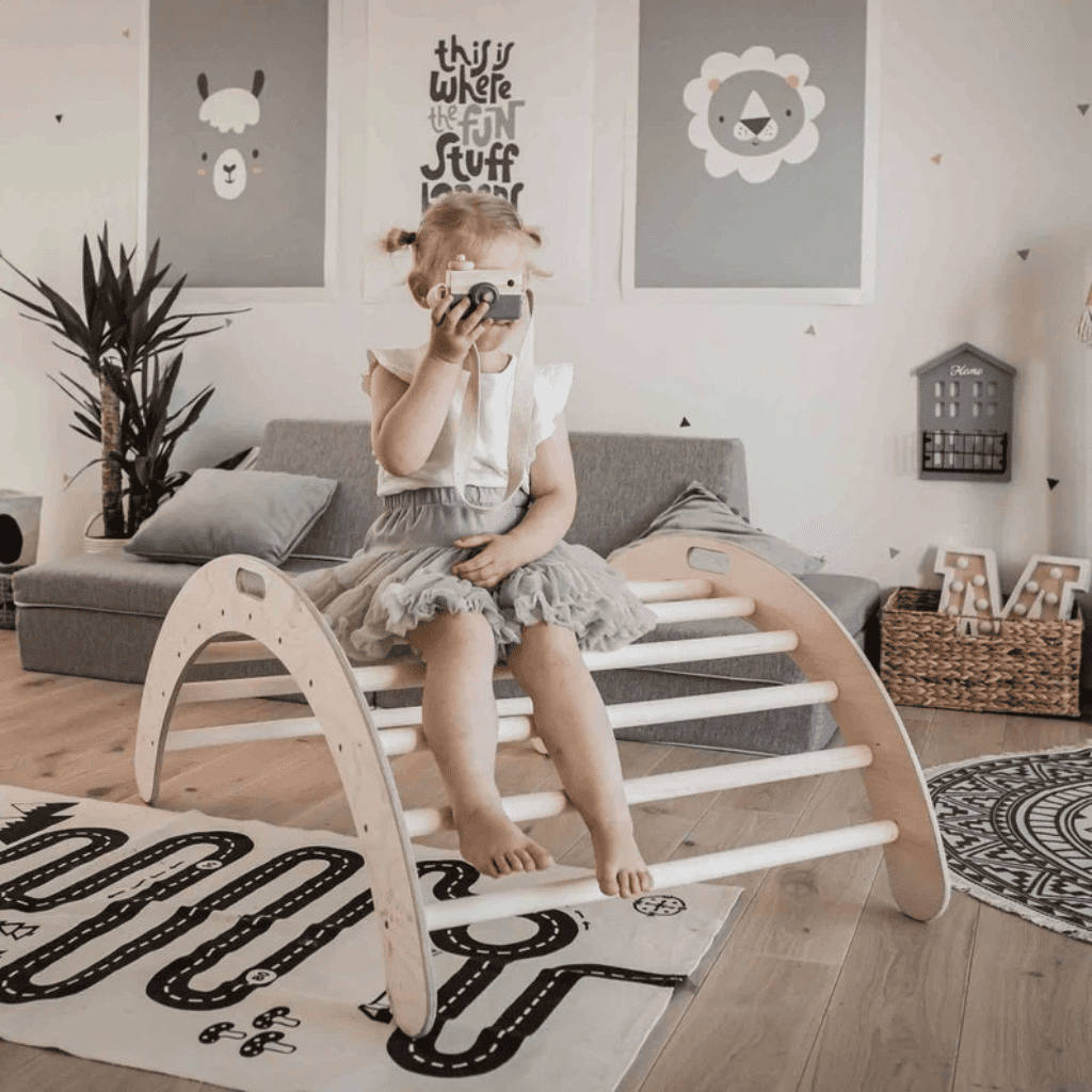 Arche d'Escalade & Bascule "Montessori" – 2 - en - 1 (Bouleau) – Montessori pour enfant – photo 5