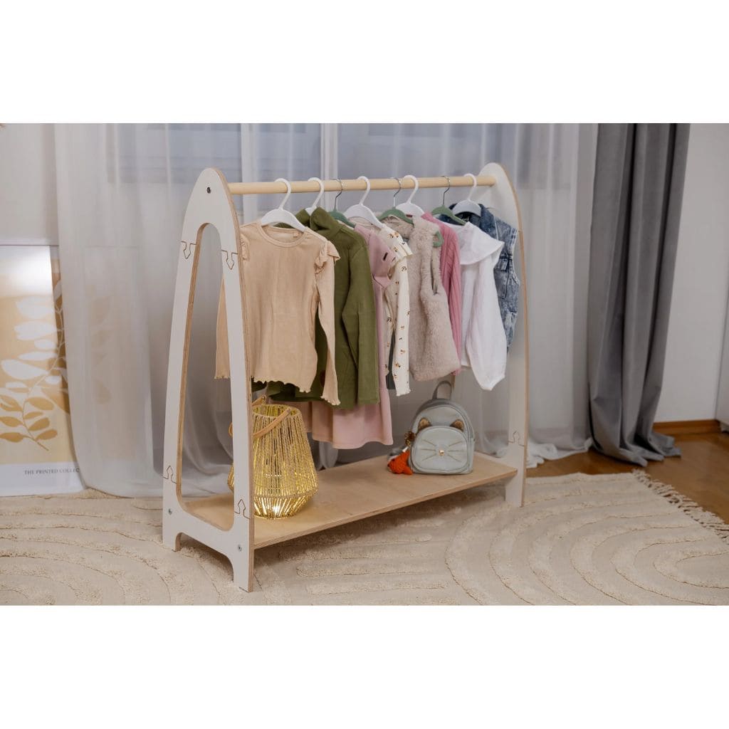 Portant Vêtements Enfant Design - Blanc Grand