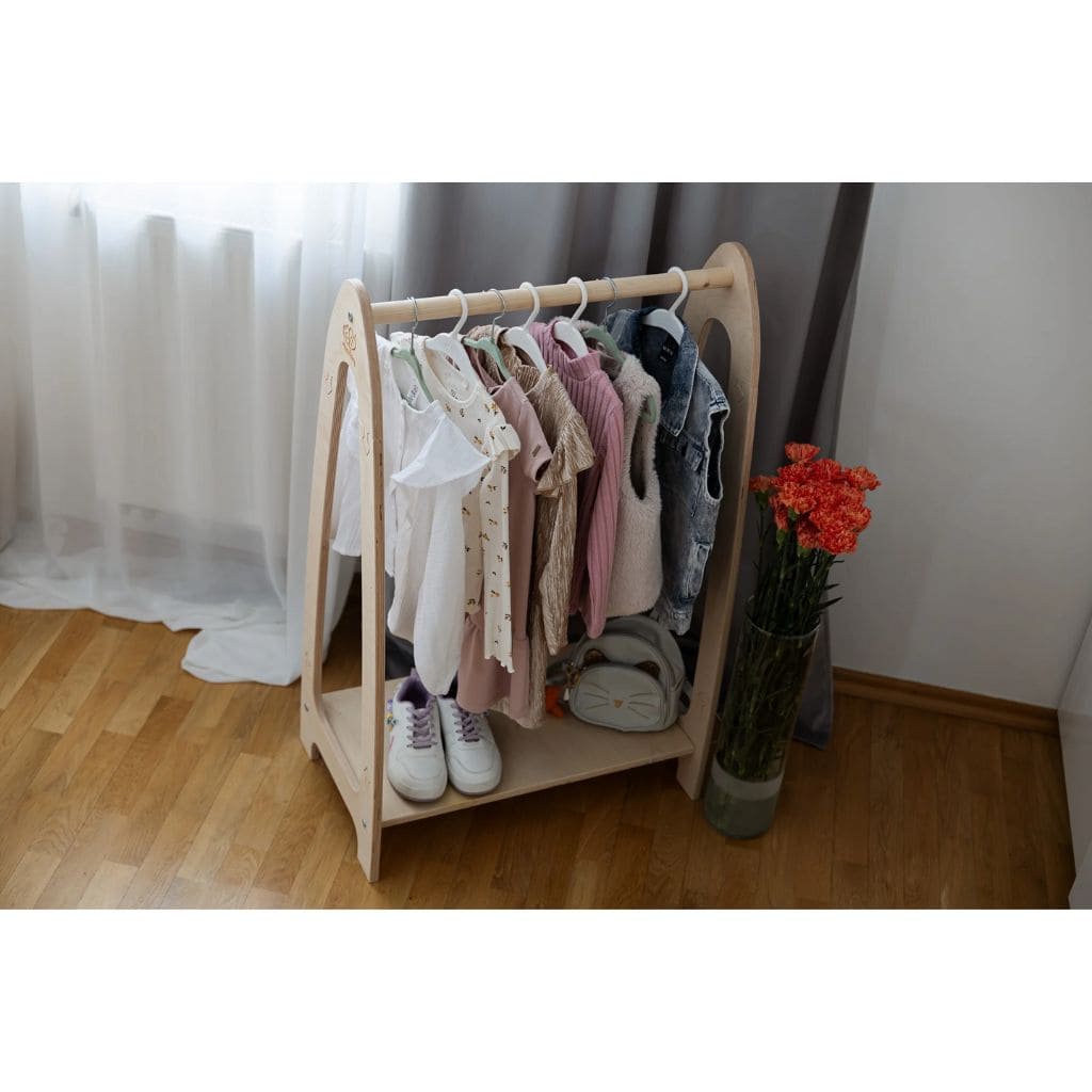 Portant Vêtements Enfant Design - Bois