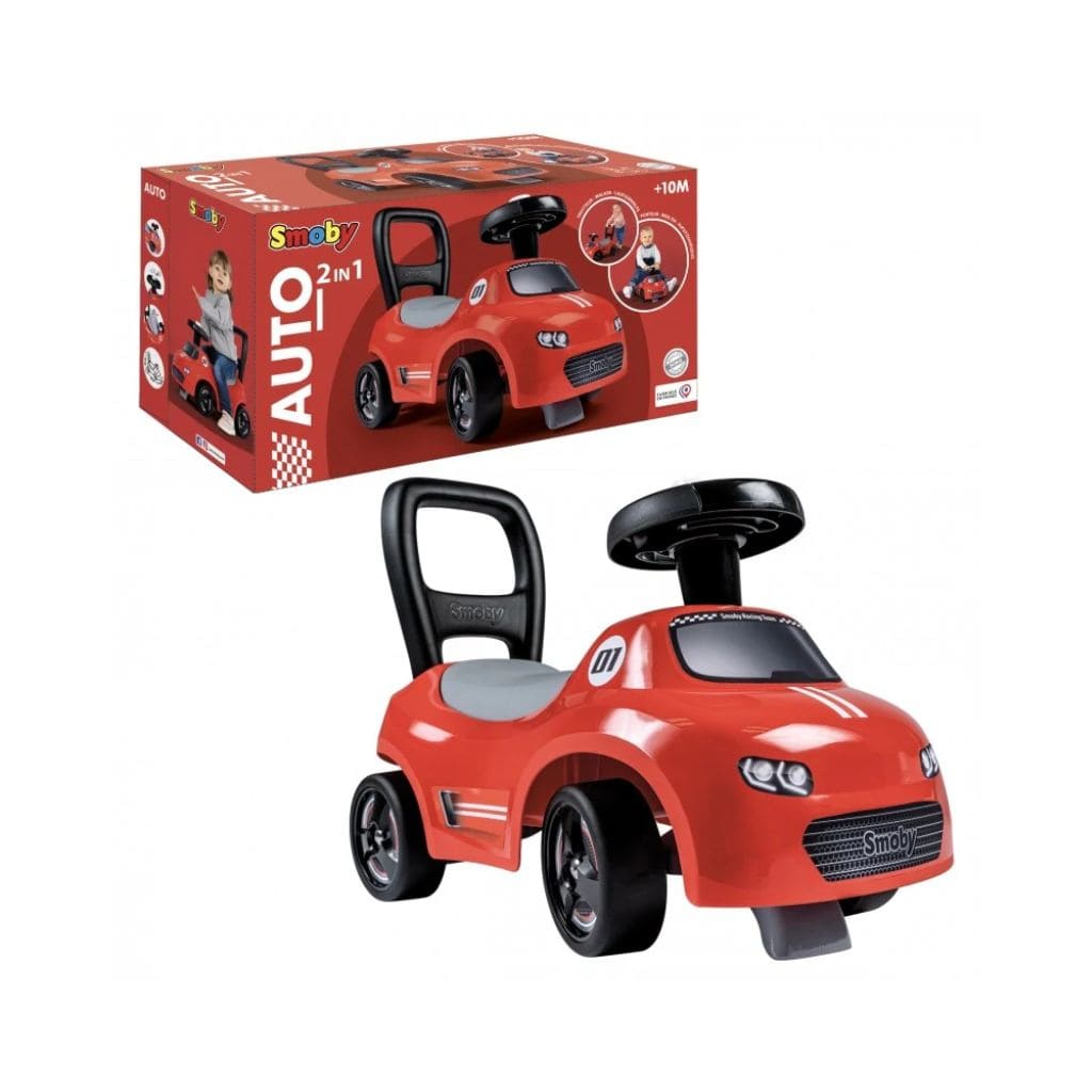 Porteur Rouge Smoby avec Klaxon