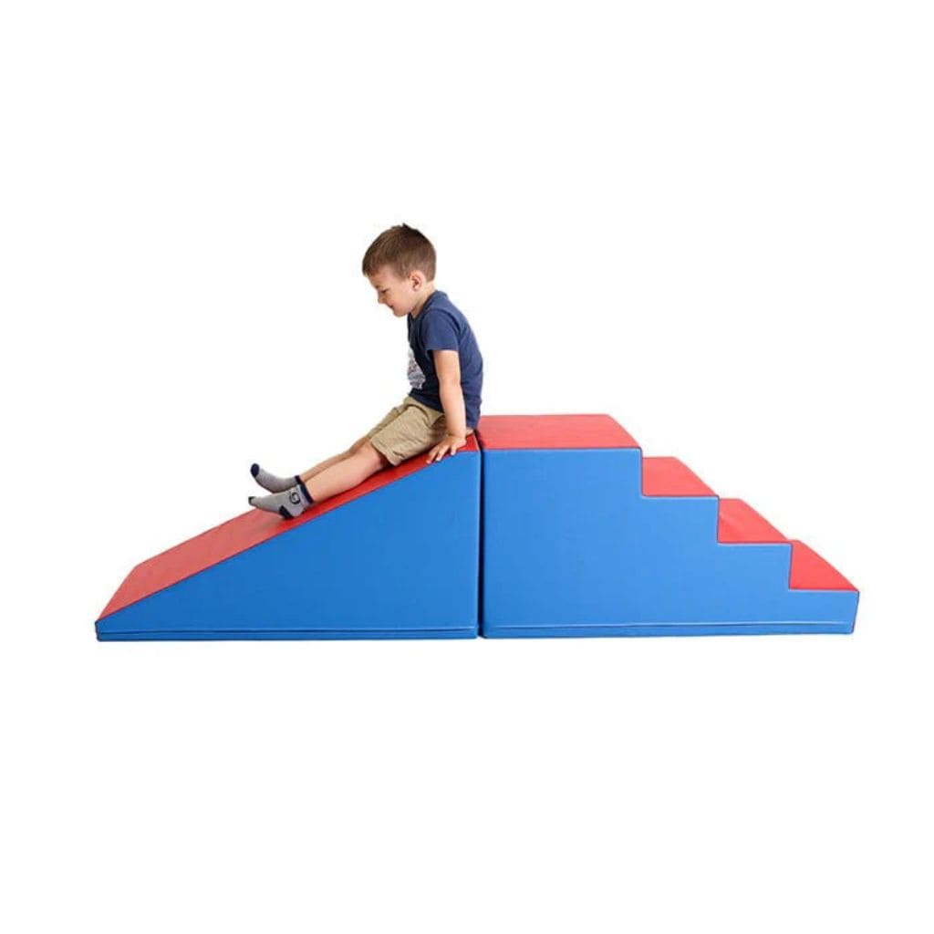 Set Escalier & Toboggan en Mousse Premium - Blue and Red