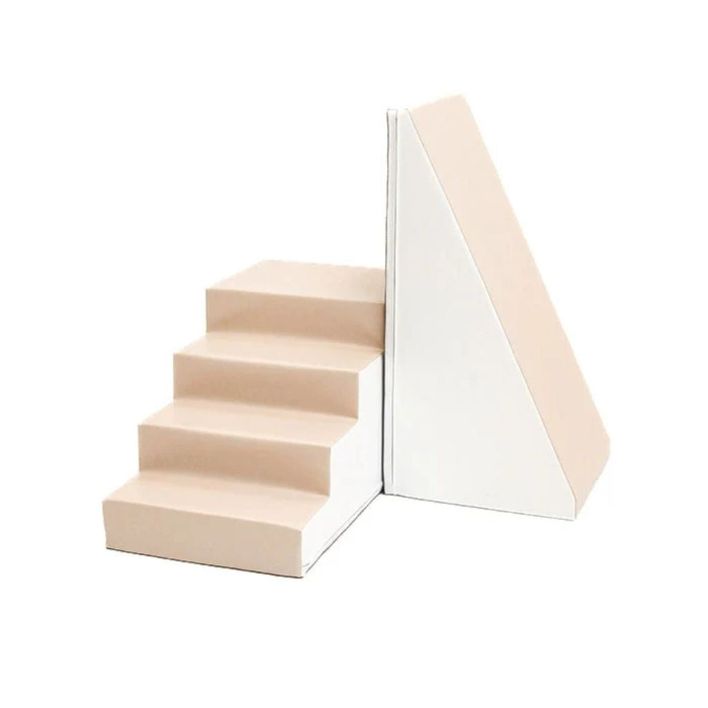 Set Escalier & Toboggan en Mousse Premium - White and Beige