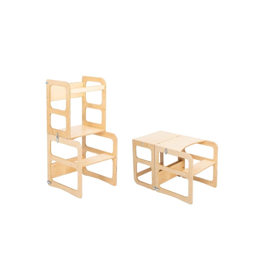 Tour d’Apprentissage Montessori 2-en-1 & Chaise Bébé