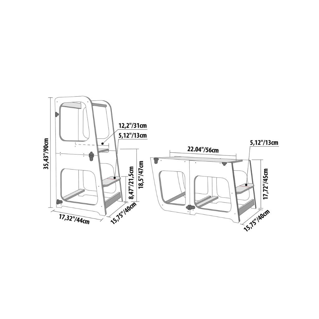 Tour de Cuisine Transformable / Table et Chaise