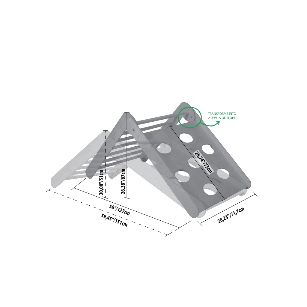 Triangle d'Escalade Pliable & Ajustable "Pikler" – Évolutif (2 Positions) – Montessori pour enfant – photo 12
