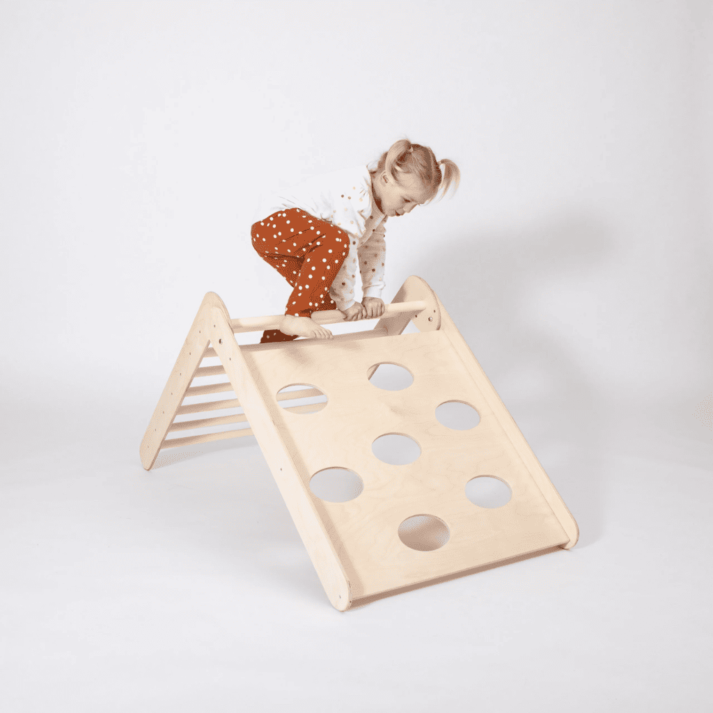 Triangle d'Escalade Pliable & Ajustable "Pikler" – Évolutif (2 Positions) – Montessori pour enfant – photo 5