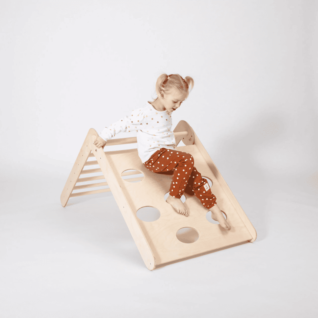 Triangle d'Escalade Pliable & Ajustable "Pikler" – Évolutif (2 Positions) – Montessori pour enfant – photo 1