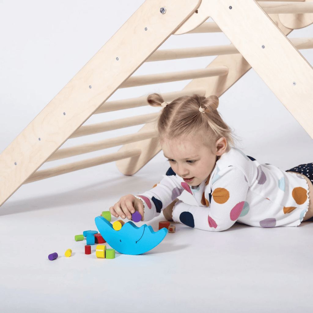 Triangle d'Escalade Pliable "Pikler" – Ajustable (2 Niveaux) – Montessori pour enfant – photo 4