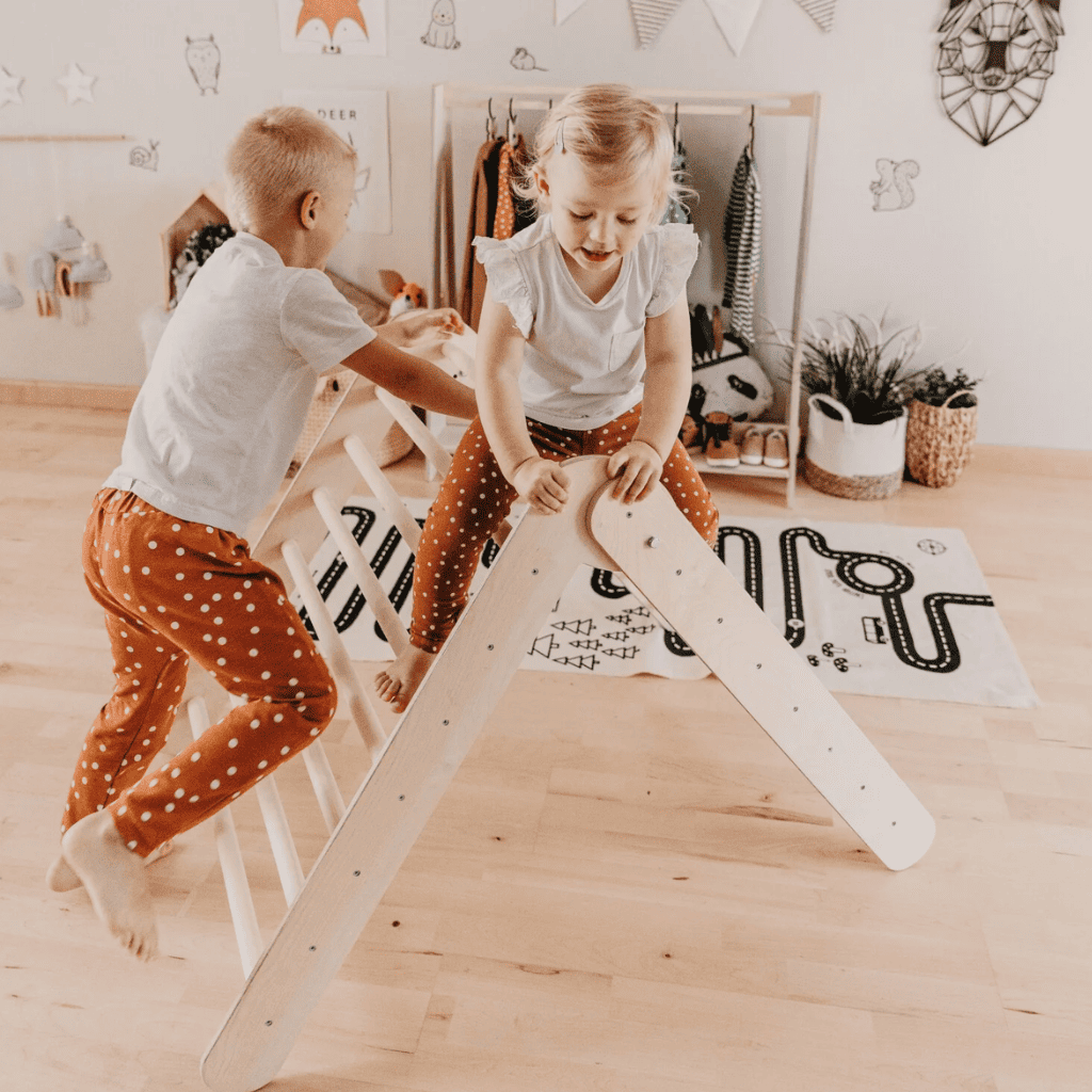 Triangle d'Escalade Pliable "Pikler" – Ajustable (2 Niveaux) – Montessori pour enfant – photo 5