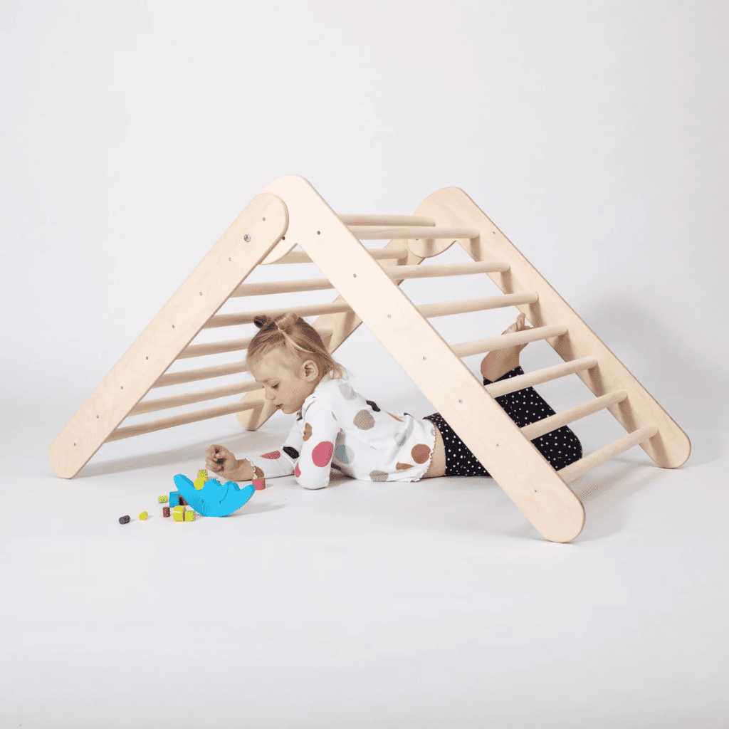 Triangle d'Escalade Pliable "Pikler" – Ajustable (2 Niveaux) – Montessori pour enfant – photo 9
