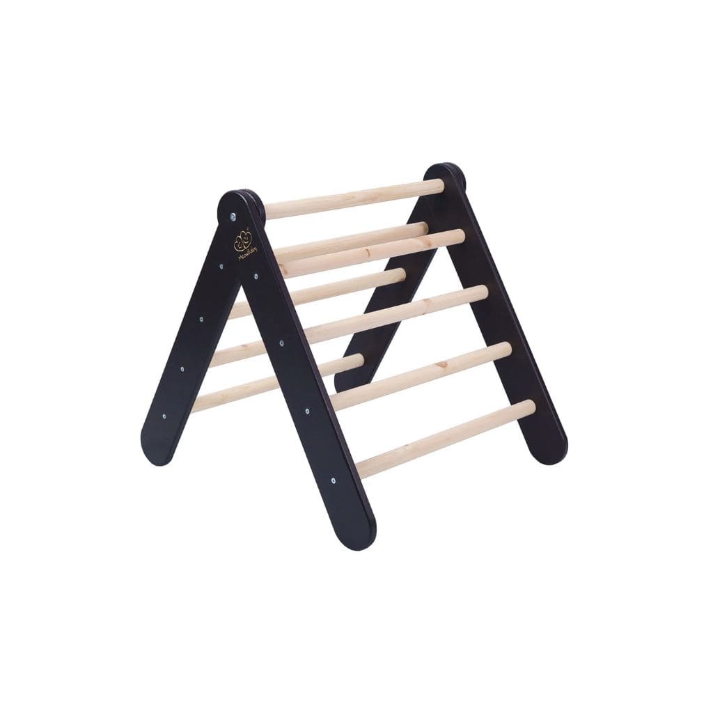Triangle d’Escalade Pikler Bois Noir – Jeu Montessori Haut de Gamme