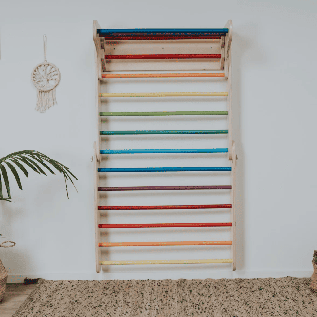 Triangle de Pikler & Espalier Suédois "2 - in - 1" – Structure Évolutive (leg&go) - Rainbow – Montessori pour enfant – photo 4