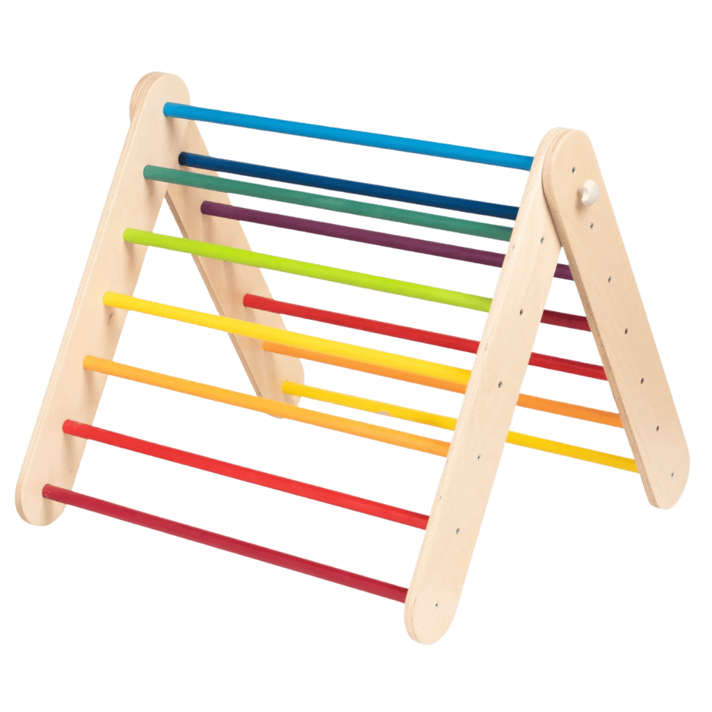 Triangle de Pikler & Espalier Suédois "2 - in - 1" – Structure Évolutive (leg&go) - Rainbow – Montessori pour enfant – photo 1