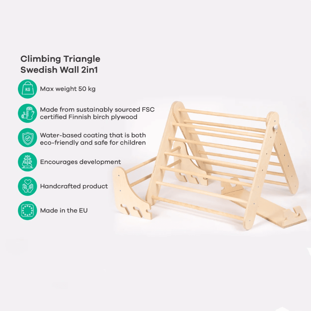 Triangle de Pikler & Espalier Suédois "2 - in - 1" – Structure Évolutive (leg&go) - Rainbow – Montessori pour enfant – photo 10