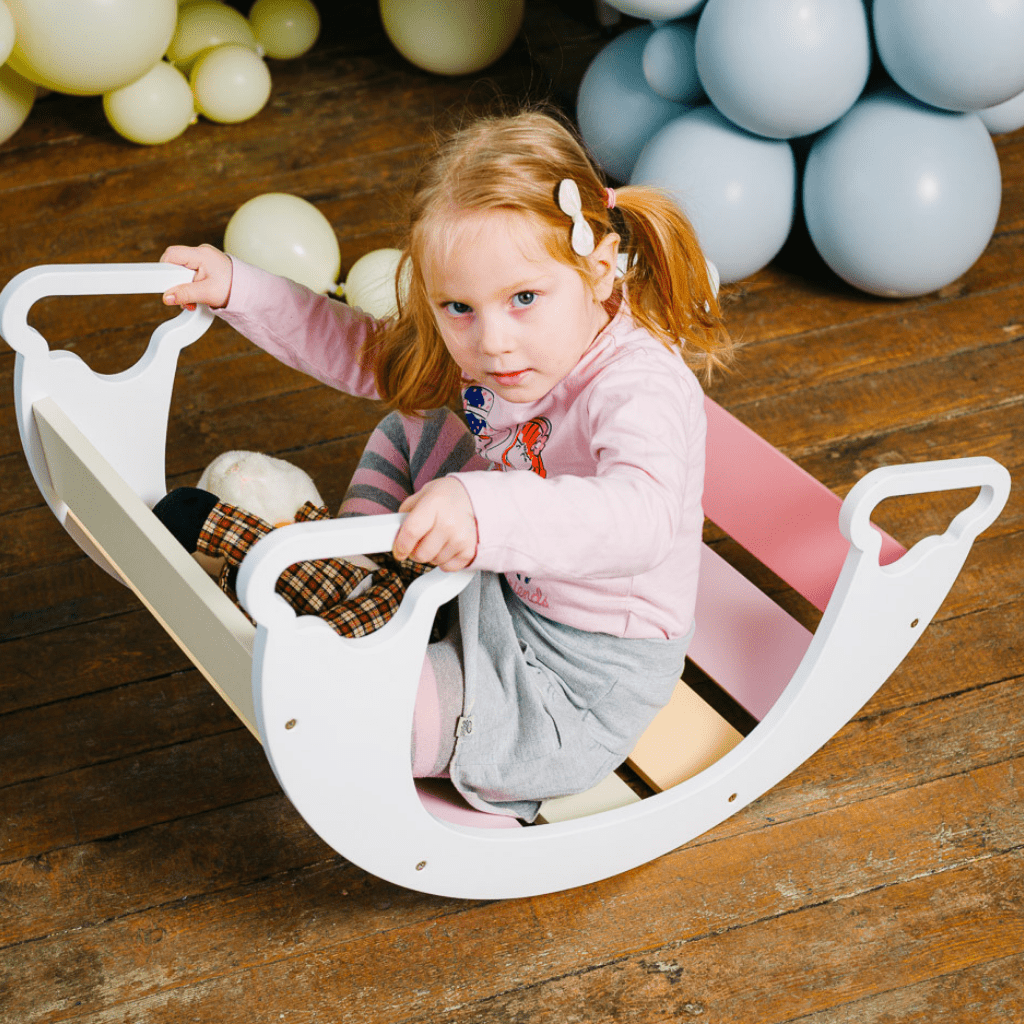 Arche d'Escalade & Balancelle "The Sway" – Arc - en - Ciel (Montessori) en Blanc / Rainbow | Motricidade Tinitto – Fabrication européenne