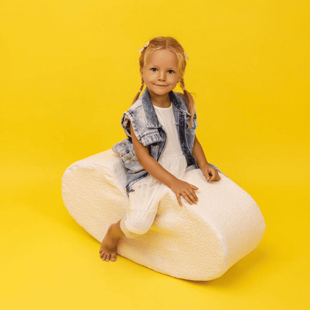 Bean Shape - White Boucle en | Motricidade Tinitto – Fabrication européenne