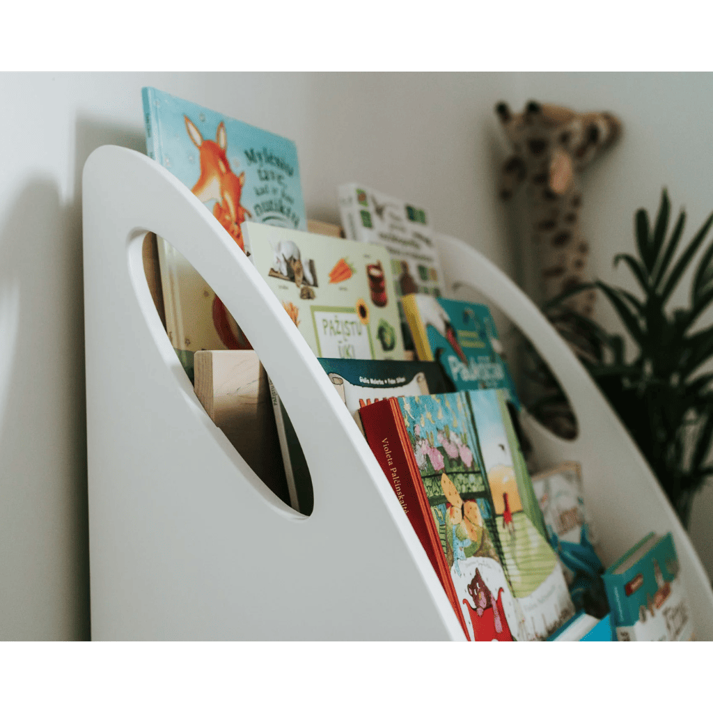 Bibliothèque Montessori avec rangement pour livres - 4 étagères en Sans / Finition DIY | Decoração Tinitto – Fabrication européenne