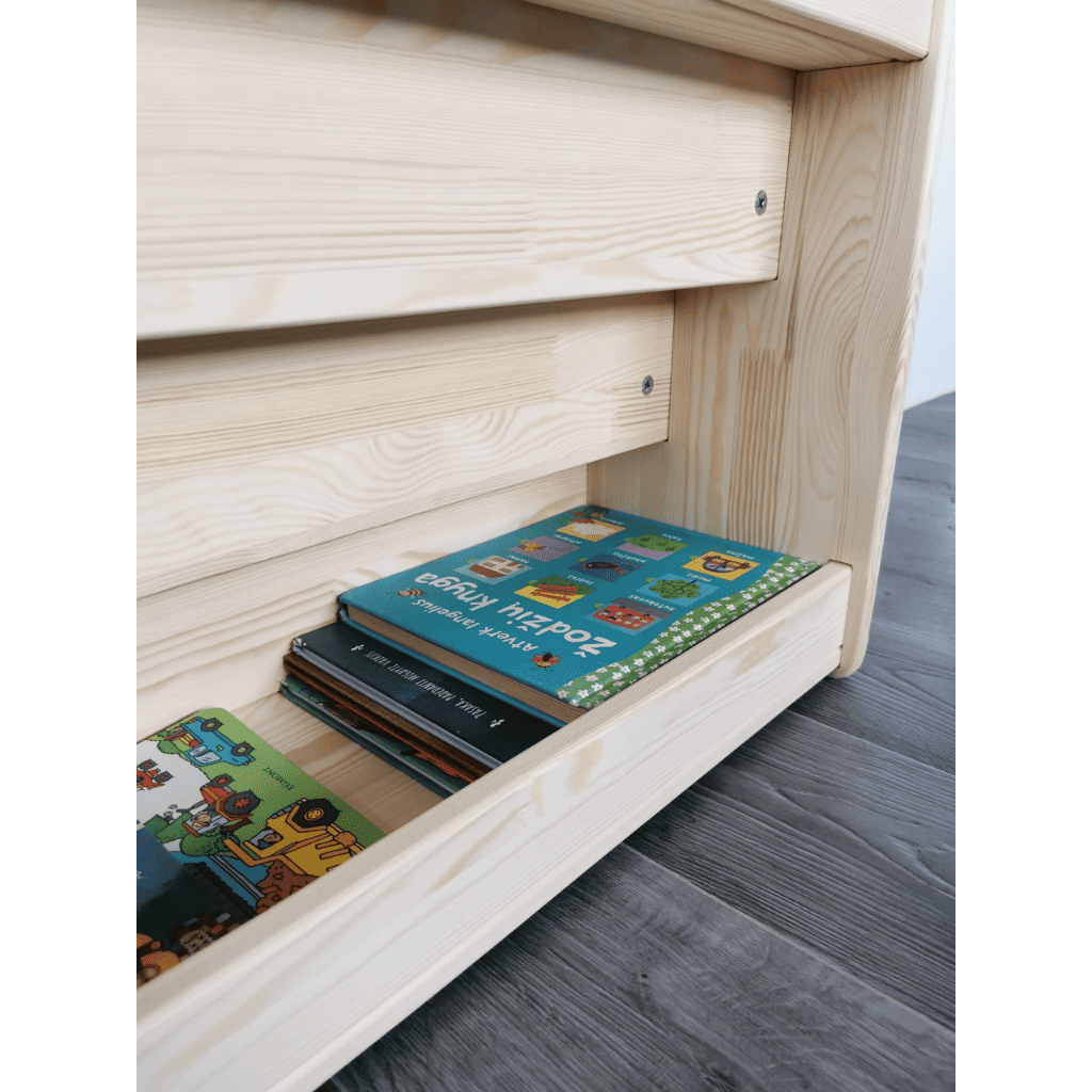 Bibliothèque Montessori avec rangement pour livres - 4 étagères en Sans / Finition DIY | Decoração Tinitto – Fabrication européenne