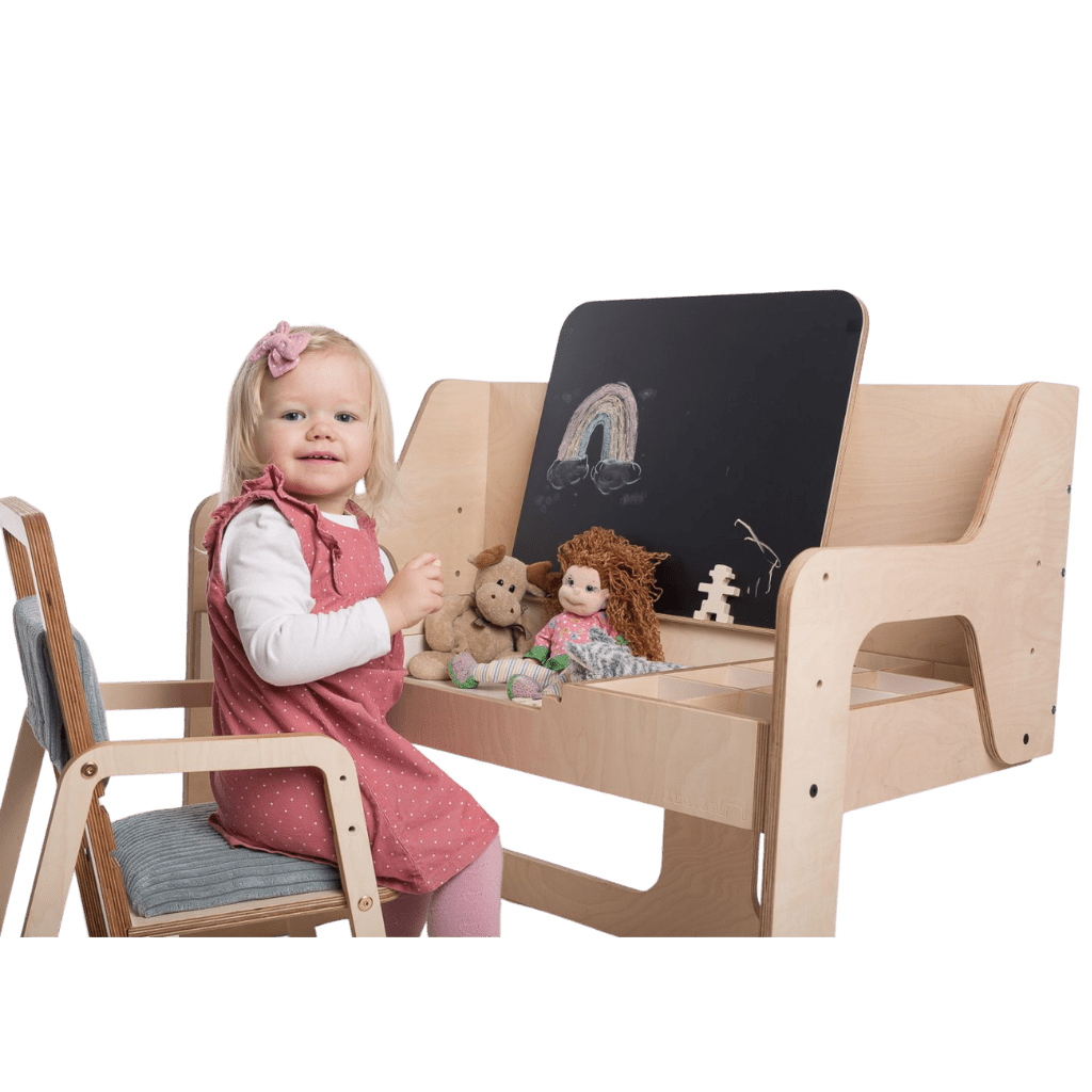 Bureau Multisensoriel & Chaise "Luula" – Station Éducative STEM (2 - 12 ans) - Menthe en | furniture Tinitto – Fabrication européenne