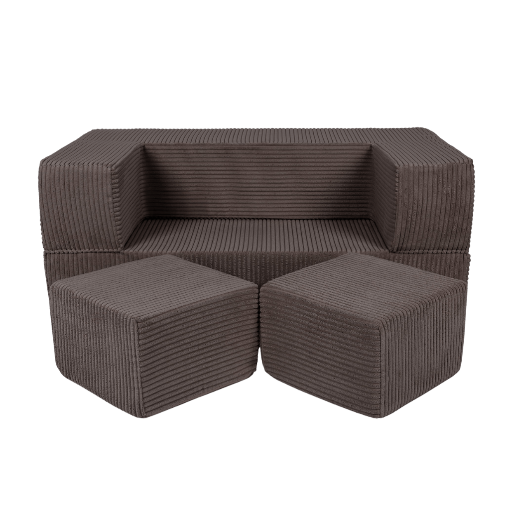 Canapé Cube en Velours Doux - Brown en | Decoração Tinitto – Fabrication européenne