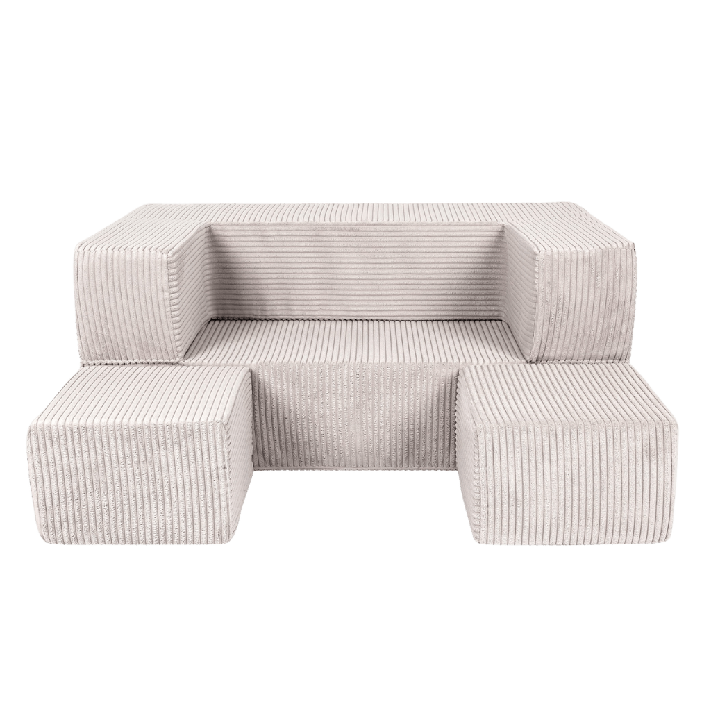 Canapé Cube en Velours Doux - Ecru en | Decoração Tinitto – Fabrication européenne