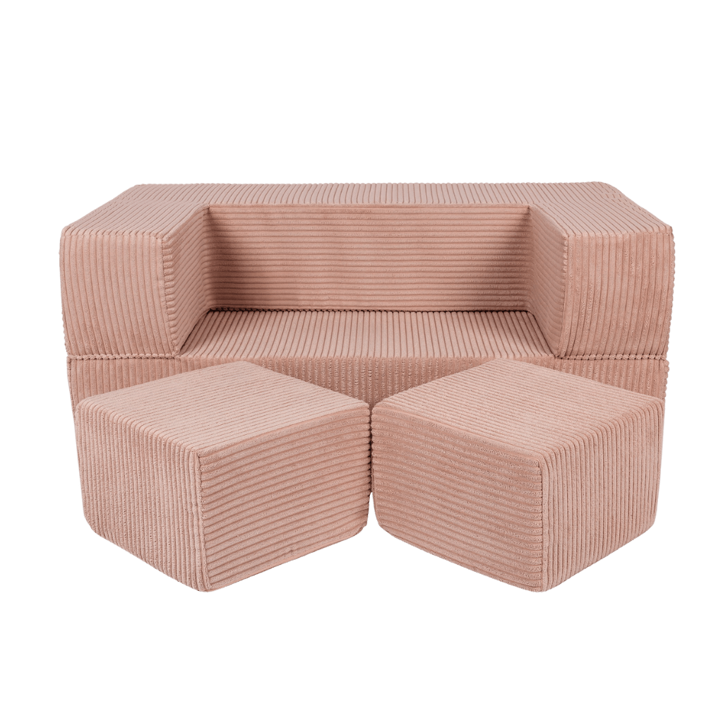 Canapé Cube en Velours Doux - Powder Pink en | Decoração Tinitto – Fabrication européenne