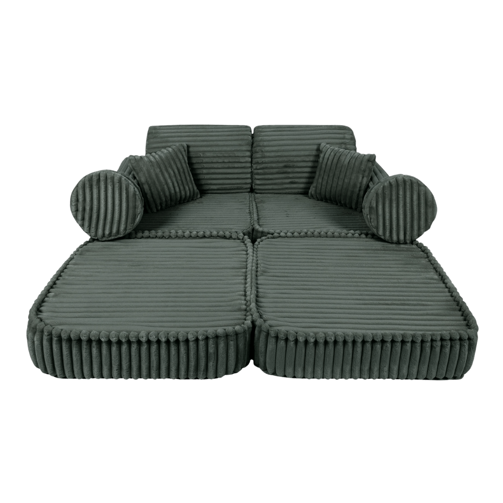 Canapé Medium Modular Sofa for Kids - Churros Forest Green en | Decoração Tinitto – Fabrication européenne