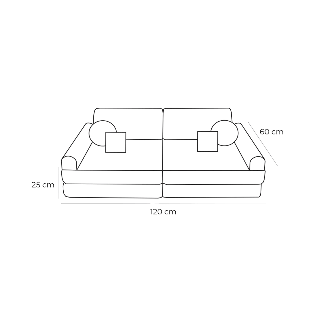Canapé Medium Modular Sofa for Kids - Churros Moon Grey en | Decoração Tinitto – Fabrication européenne