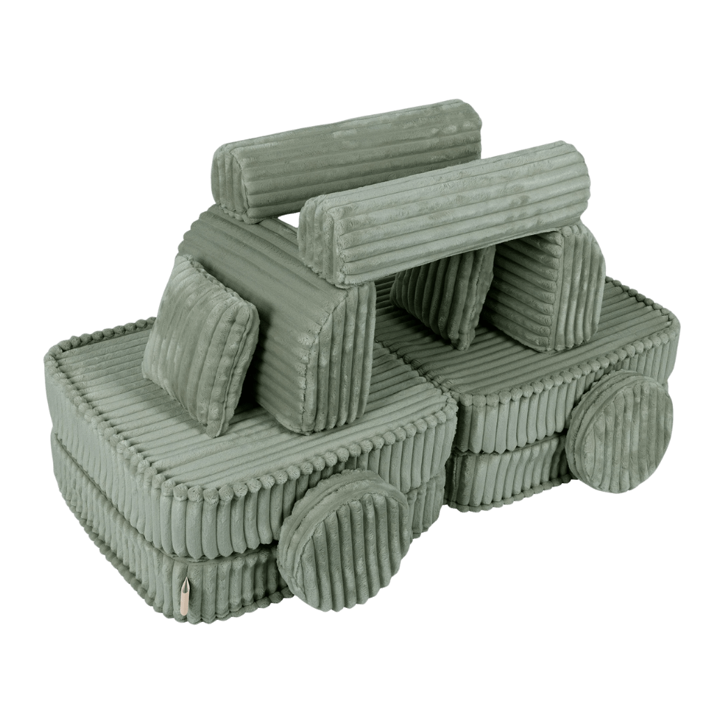Canapé Medium Modular Sofa for Kids - Churros Sage Green en | Conforto Tinitto – Fabrication européenne