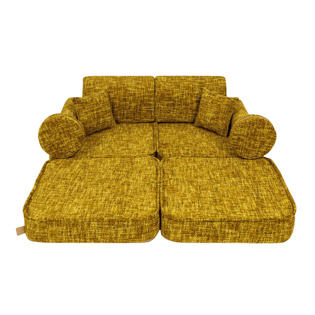 Canapé Medium Modular Sofa for Kids - Tangle Honey Mustard en | Decoração Tinitto – Fabrication européenne