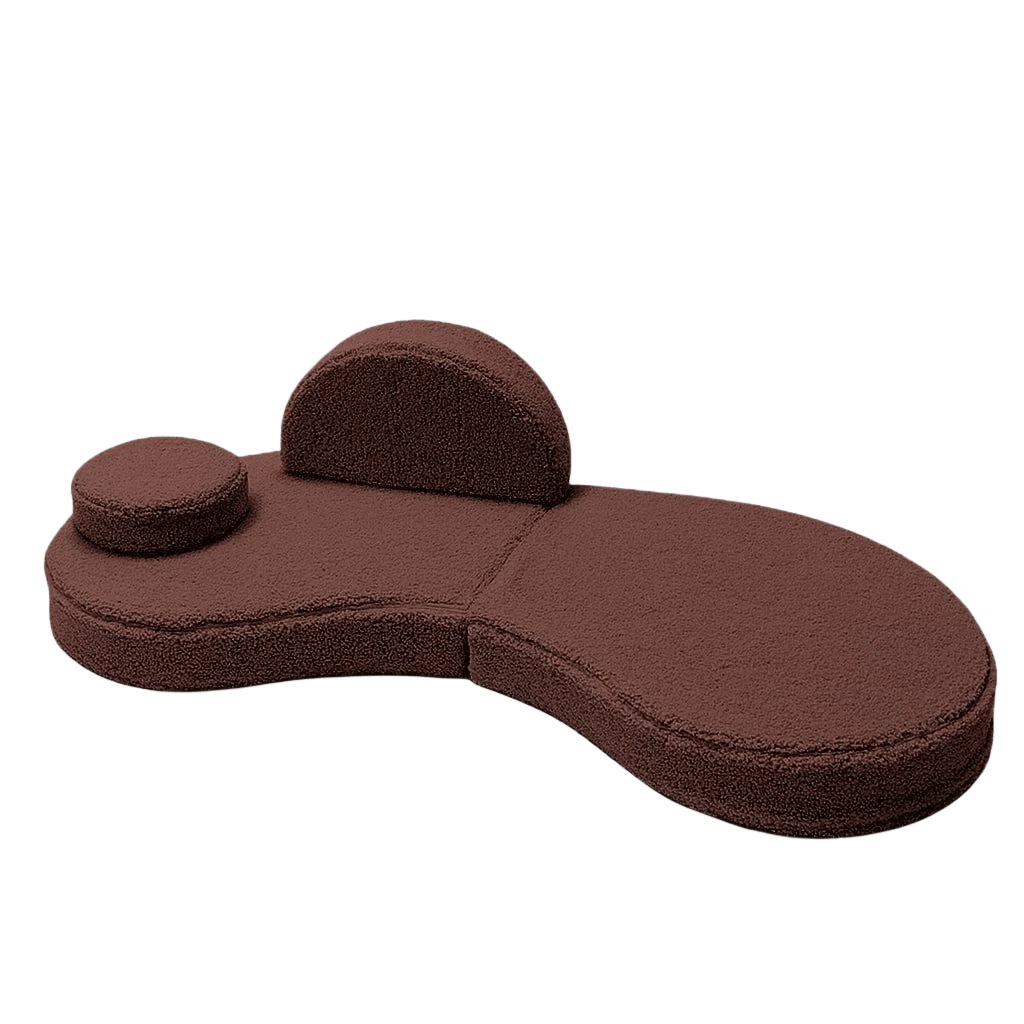 Canapé Modulable Enfant 6 Éléments "Coccolo" - Tissu Doux Bearly Brown en | Decoração Tinitto – Fabrication européenne