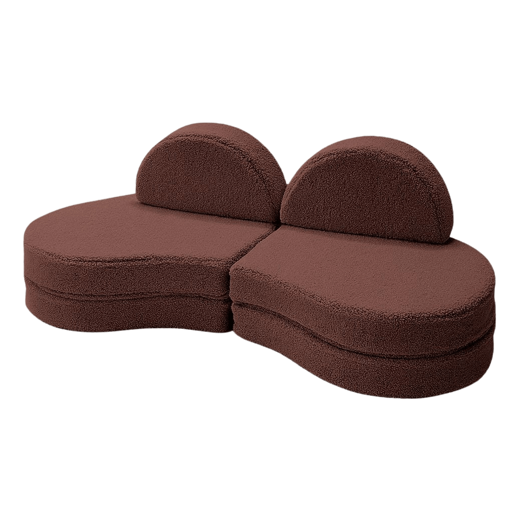 Canapé Modulable Enfant 6 Éléments "Coccolo" - Tissu Doux Bearly Brown en | Decoração Tinitto – Fabrication européenne