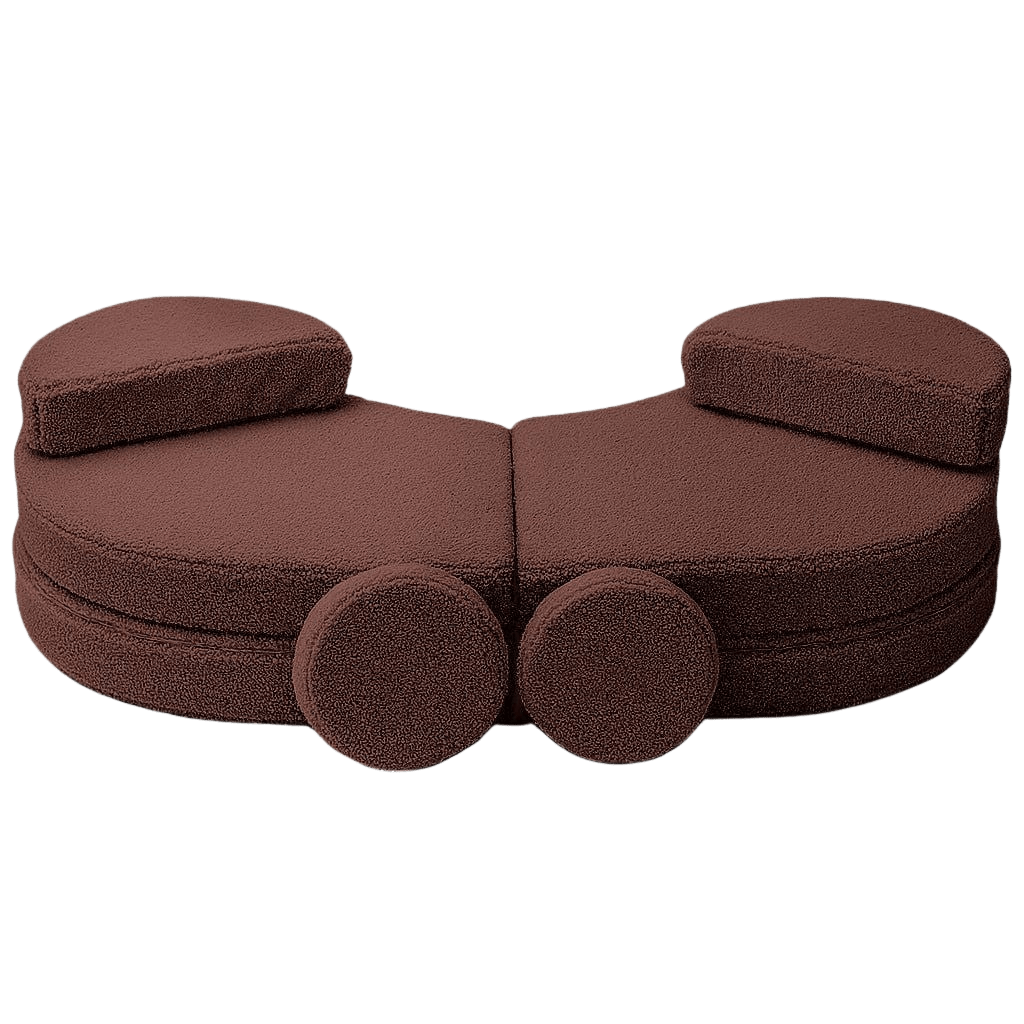 Canapé Modulable Enfant 6 Éléments "Coccolo" - Tissu Doux Bearly Brown en | Decoração Tinitto – Fabrication européenne